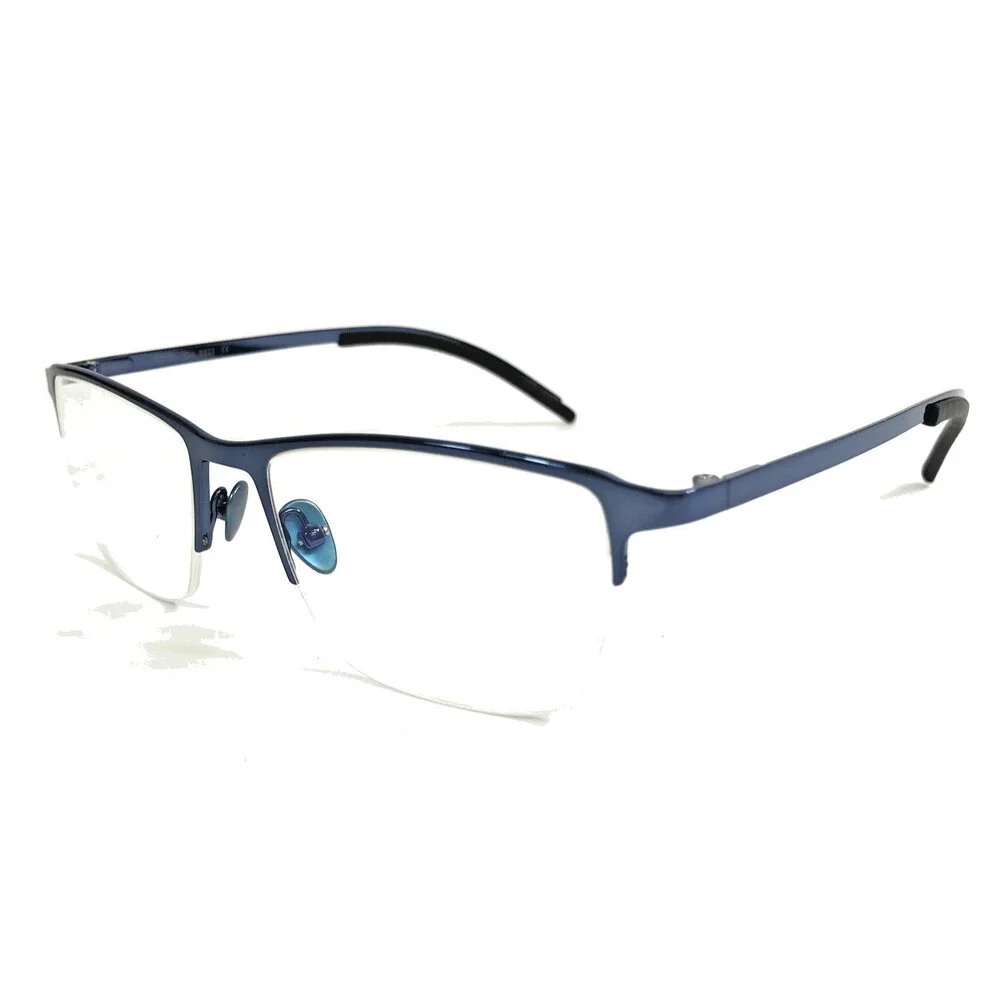 Tom Davies Eyeglasses Frames TD771 Col. 2323 Shiny Ice Blue Half Rim 53-18-135